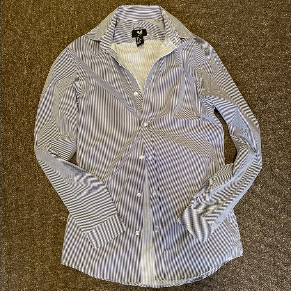 H&M Pin Stripe Fitted Button Up